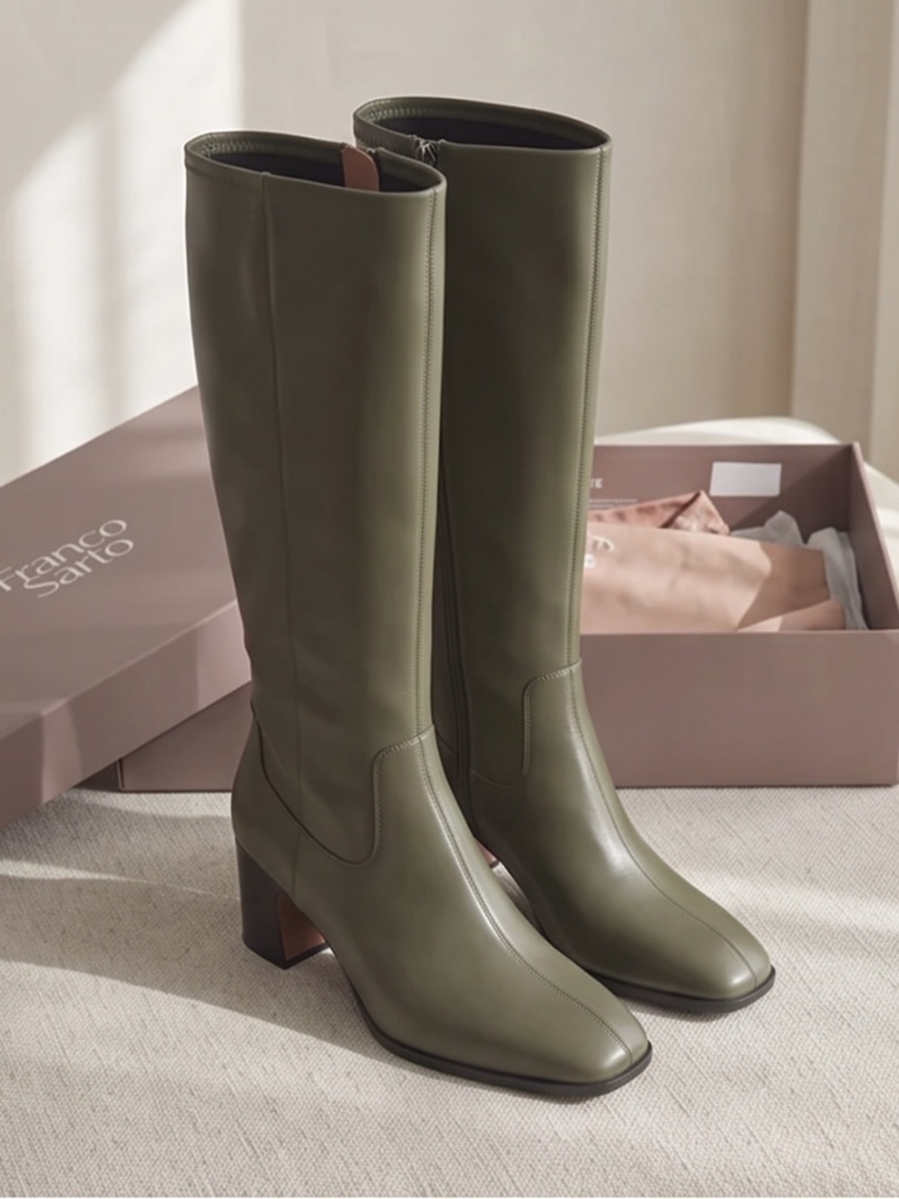Green Knee High Boots